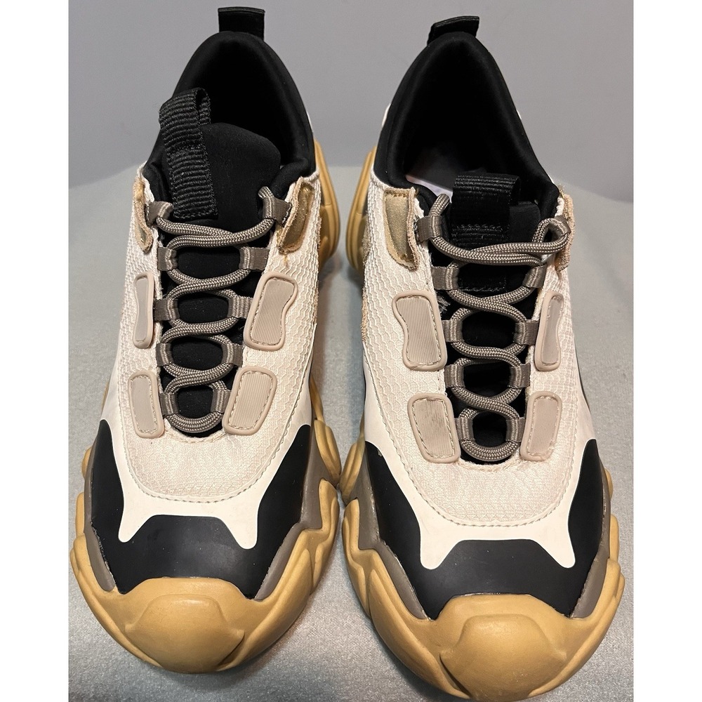 Zara Womens Multi Piece Leather Mesh Thick Sole Sneakers US Sz 7.5 EU Sz 38‎